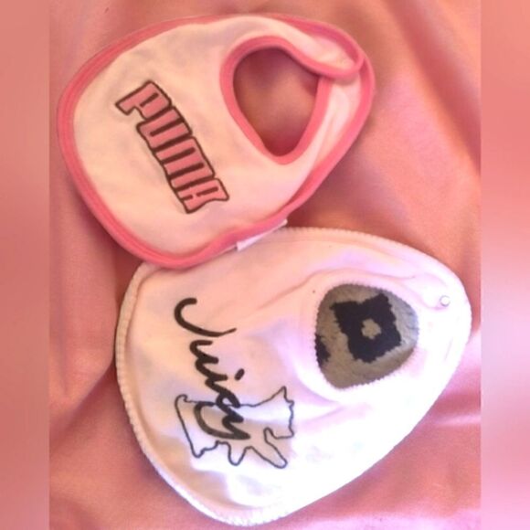 JUICY COUTURE BIBS BABY LOT SEVEN PUMA & more! 7 NEW & GENTLY USED Girls - Picture 3 of 14